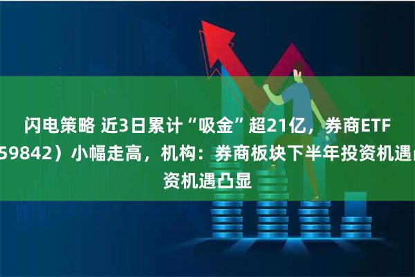 闪电策略 近3日累计“吸金”超21亿,券商ETF(159842)小幅走高,机构:券商板块下半年投资机遇凸显