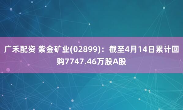 广禾配资 紫金矿业(02899):截至4月14日累计回购7747.46万股A股